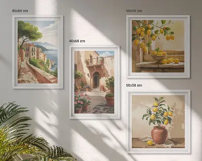 Dekorációs kép készlet nappaliba citrusfélék a konyhában mintával