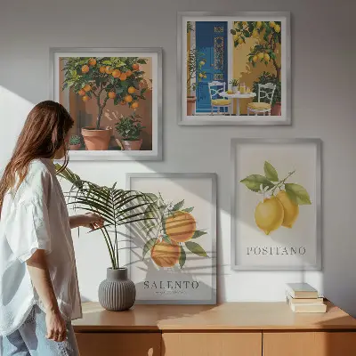 Amalfi citrom és narancs dekorációs képkészlet nappaliba