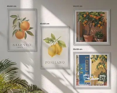 Amalfi citrom és narancs dekorációs képkészlet nappaliba