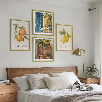 Amalfi citrom és narancs dekorációs képkészlet nappaliba