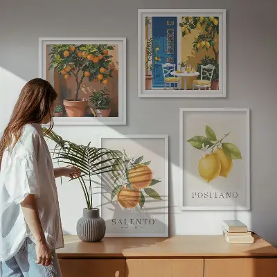 Amalfi citrom és narancs dekorációs képkészlet nappaliba