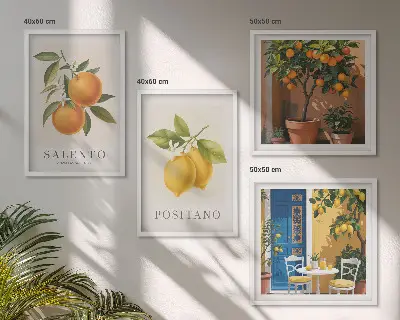 Amalfi citrom és narancs dekorációs képkészlet nappaliba
