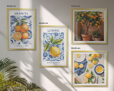 Keretezett poliptichon Citrusfélék illusztrációk