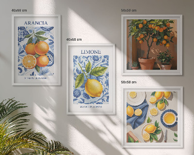 Keretezett poliptichon Citrusfélék illusztrációk
