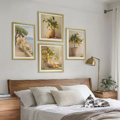 Citromfák cserépben keretezett poliptichon