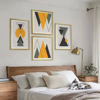 Absztrakt formák geometriája keretezett poliptichon
