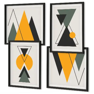 Absztrakt formák geometriája keretezett poliptichon