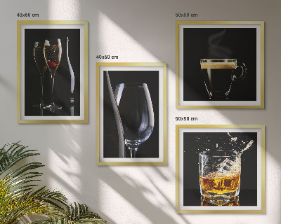 Dekorációs kép készlet nappaliba Whisky, bor, pezsgő, kávé, alkohol