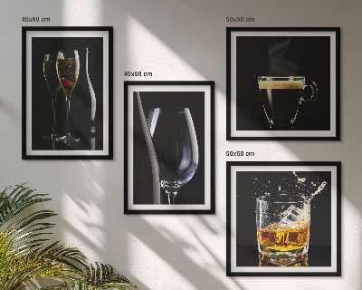 Dekorációs kép készlet nappaliba Whisky, bor, pezsgő, kávé, alkohol
