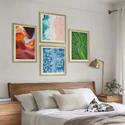 Vízi kanyon zöldje télen keretezett poliptichon