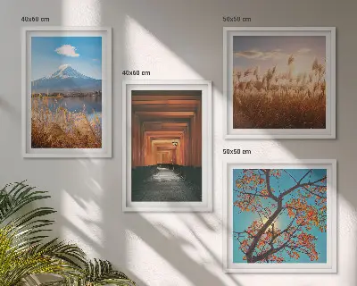 Dekorációs képkészlet nappaliba japán természeti tájakkal