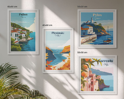 Dekorációs kép készlet nappaliba Retro tájképek festői stílusban