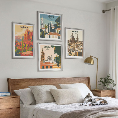 Dekorációs kép készlet nappaliba Retro városképek Sedona Sintra