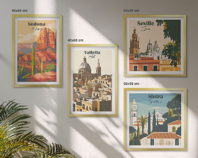 Dekorációs kép készlet nappaliba Retro városképek Sedona Sintra