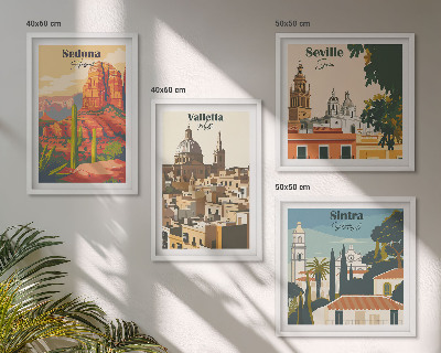Dekorációs kép készlet nappaliba Retro városképek Sedona Sintra