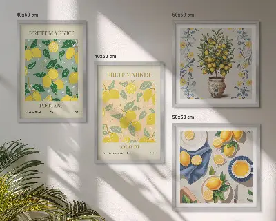 Citrusfélék Olaszországban keretezett poliptichon