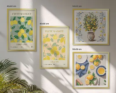Citrusfélék Olaszországban keretezett poliptichon