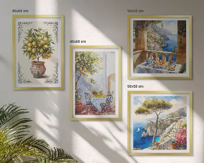 Tengeri citromfa asztal keretezett poliptichon kivitelben