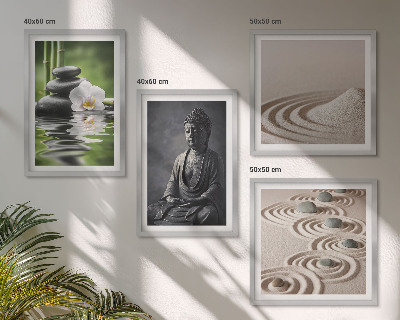 Keretezett poliptichon Pihenő Buddha a tengerparton
