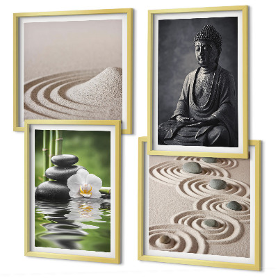 Keretezett poliptichon Pihenő Buddha a tengerparton