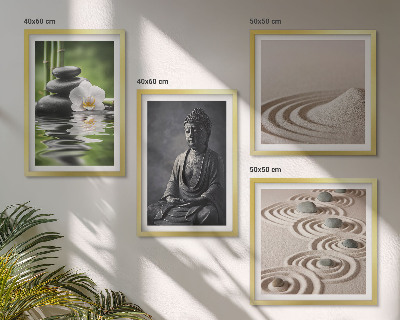 Keretezett poliptichon Pihenő Buddha a tengerparton