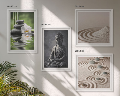 Keretezett poliptichon Pihenő Buddha a tengerparton