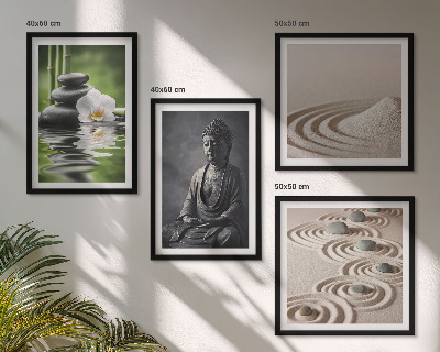 Keretezett poliptichon Pihenő Buddha a tengerparton