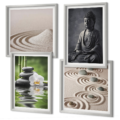 Keretezett poliptichon Pihenő Buddha a tengerparton