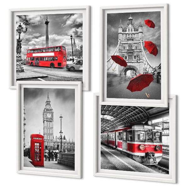 Dekorációs kép készlet nappaliba Red Accents London