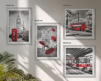 Dekorációs kép szett nappaliba Red Accents London mintával
