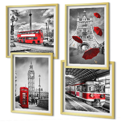 Dekorációs kép készlet nappaliba Red Accents London