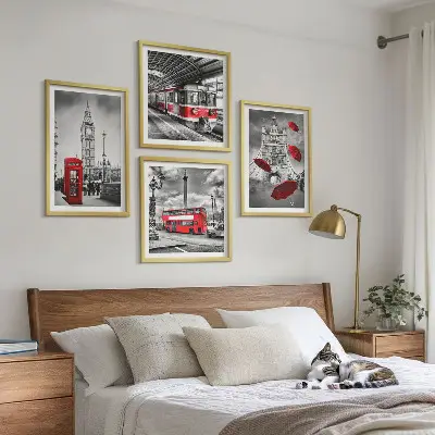 Dekorációs kép szett nappaliba Red Accents London mintával
