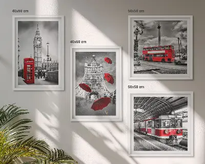 Dekorációs kép szett nappaliba Red Accents London mintával
