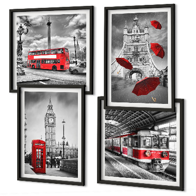 Dekorációs kép készlet nappaliba Red Accents London