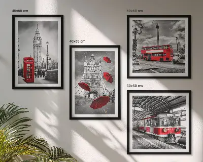 Dekorációs kép szett nappaliba Red Accents London mintával