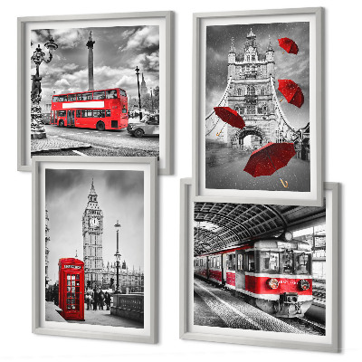 Dekorációs kép készlet nappaliba Red Accents London