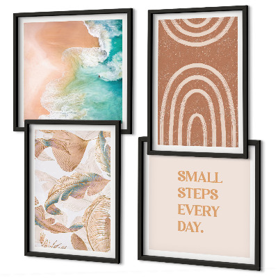 Keretezett poliptichon Finom bohém levelek betűkkel