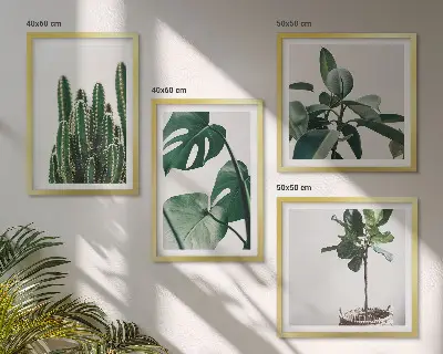 Trópusi növények esztétikája keretezett poliptichon