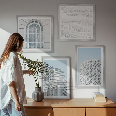Dekorációs kép készlet nappaliba Modern építészeti geometria