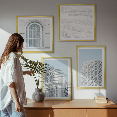 Dekorációs kép készlet nappaliba Modern építészeti geometria