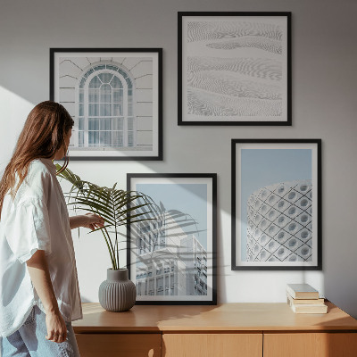 Dekorációs kép készlet nappaliba Modern építészeti geometria
