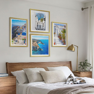 Dekorációs kép készlet nappaliba Santorini görög építészete Oia