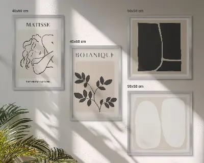 Matisse stílusú növényfestmény szett dekorációs kép a nappaliba