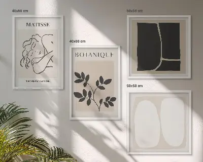Matisse stílusú növényfestmény szett dekorációs kép a nappaliba