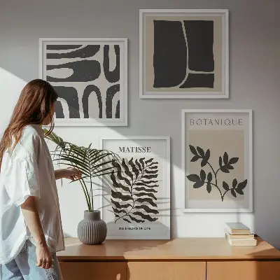 Minimalista növényi poszterek keretezett poliptichon kivitelben