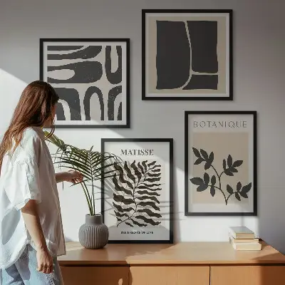 Minimalista növényi poszterek keretezett poliptichon kivitelben