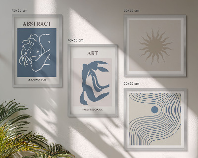 Keretezett poliptichon Matisse stílusos absztrakt mintái