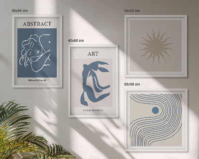 Keretezett poliptichon Matisse stílusos absztrakt mintái