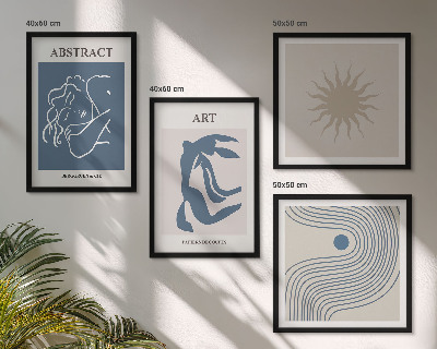 Keretezett poliptichon Matisse stílusos absztrakt mintái