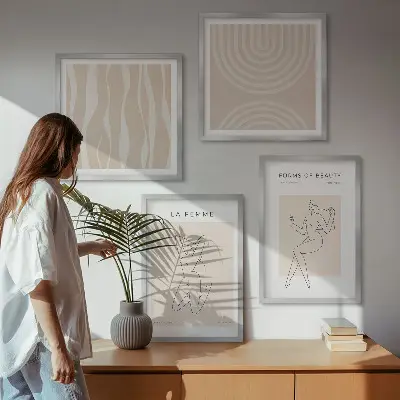 Minimalista formák gyűjteménye keretezett poliptichon